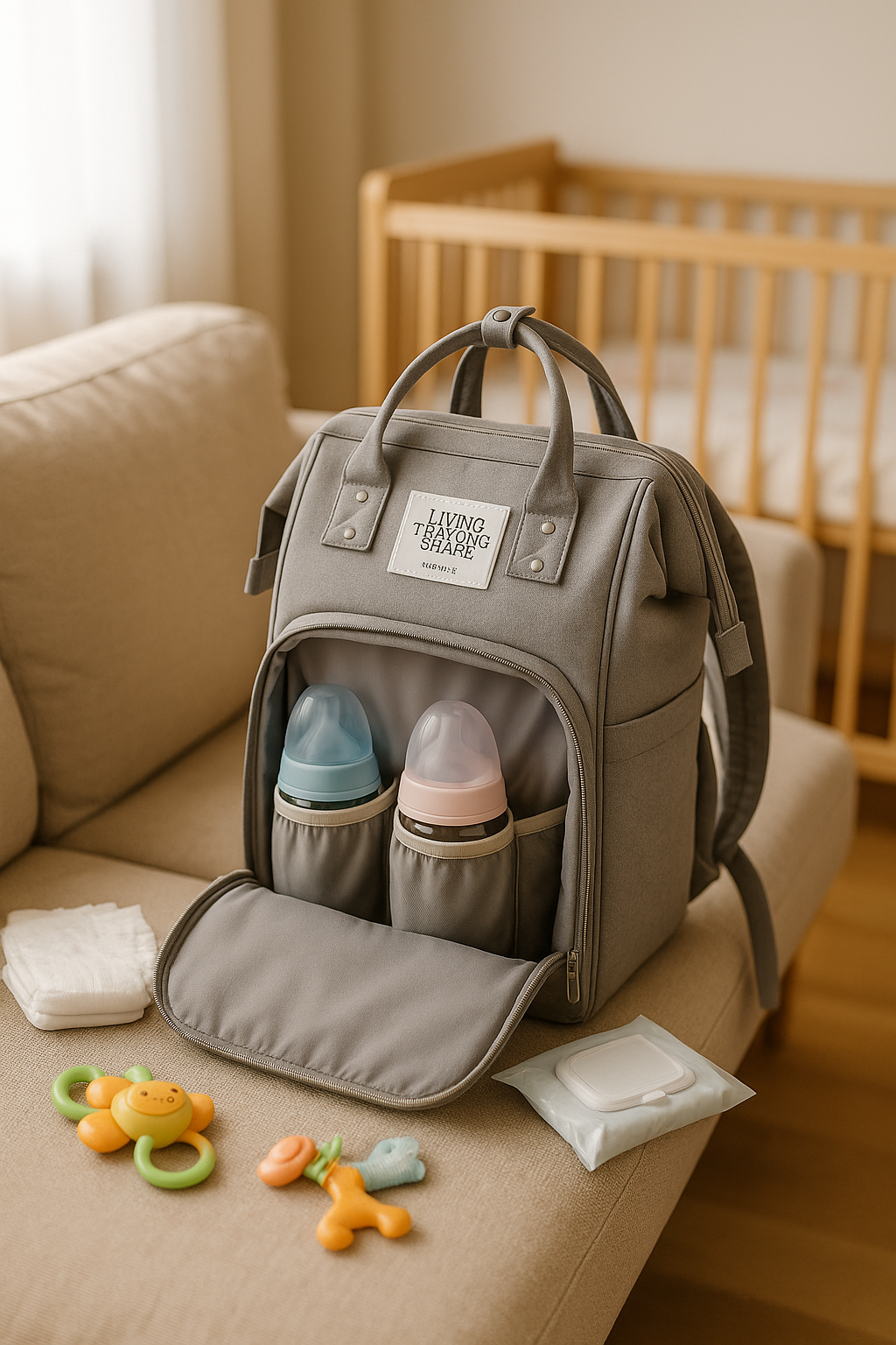 BEBYOO skötväska 3 i 1 – Praktisk ryggsäck för föräldrar